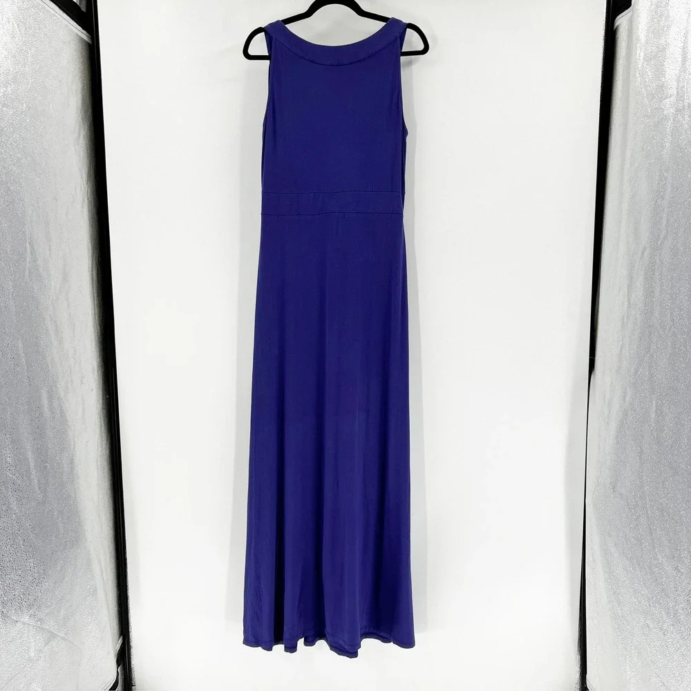 Boden Maxi Dress Womens 12L Purple Excellent Sleeveless V-Neck‎ Jersey Empire
